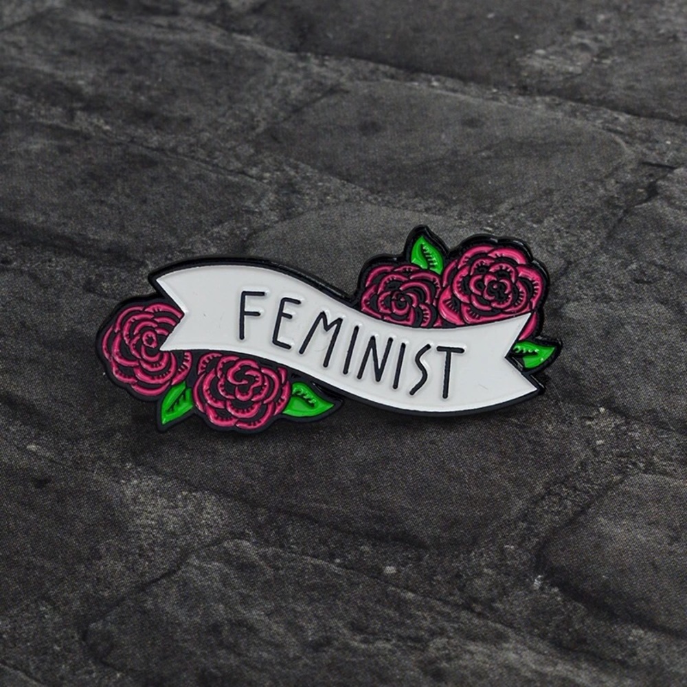 🎉 New Feminist Floral Brooch Pin